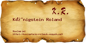 Königstein Roland névjegykártya